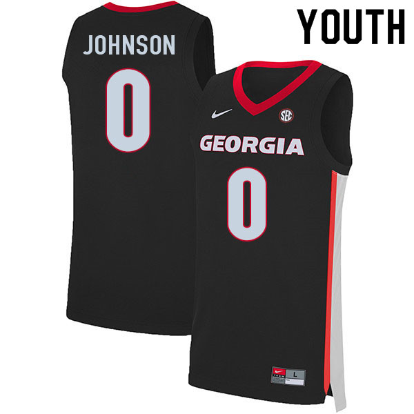 Youth #0 K.D. Johnson Georgia Bulldogs College Basketball Jerseys Sale-Black - Click Image to Close